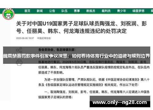 魏震禁赛罚款事件引发争议深思:如何看待体育行业中的道德与规则边界 魏震禁赛罚款事件引发争议深思:如何看待体育行业中的道德与规则边界